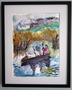 "Na Krowią Wyspę"  akwarela, tusz 40x50 cm