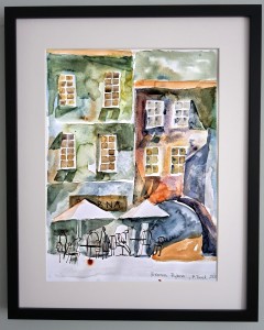 "Brama Rybna" , Lublin, awkarela, tusz - 40x50 cm